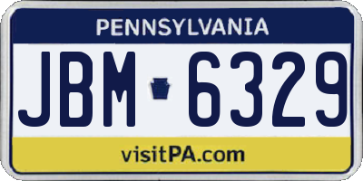 PA license plate JBM6329