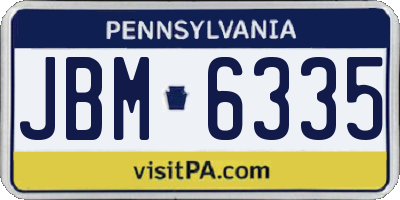 PA license plate JBM6335