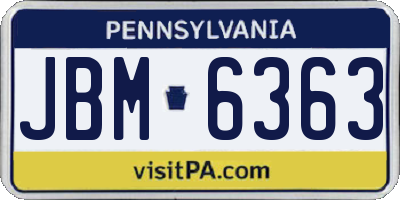 PA license plate JBM6363