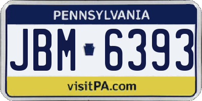 PA license plate JBM6393