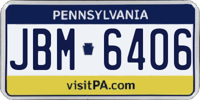 PA license plate JBM6406