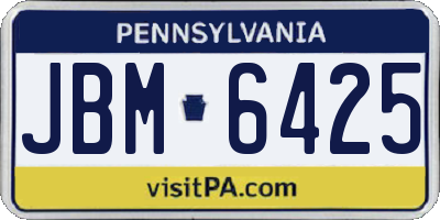 PA license plate JBM6425