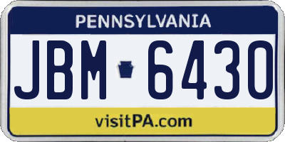 PA license plate JBM6430