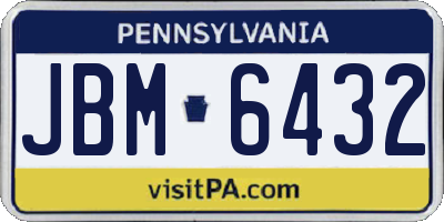 PA license plate JBM6432