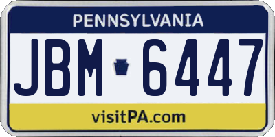 PA license plate JBM6447