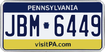 PA license plate JBM6449