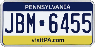 PA license plate JBM6455