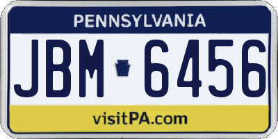 PA license plate JBM6456