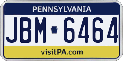 PA license plate JBM6464