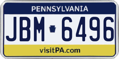 PA license plate JBM6496