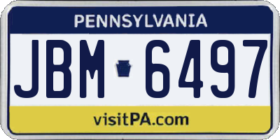 PA license plate JBM6497