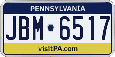 PA license plate JBM6517