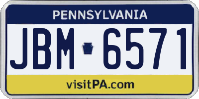 PA license plate JBM6571
