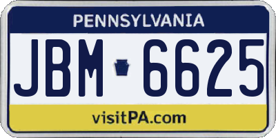 PA license plate JBM6625