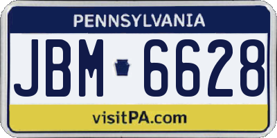 PA license plate JBM6628