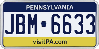 PA license plate JBM6633