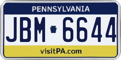 PA license plate JBM6644