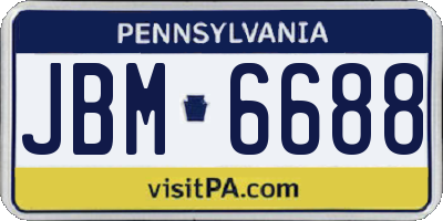 PA license plate JBM6688