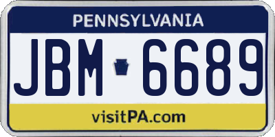 PA license plate JBM6689