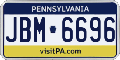 PA license plate JBM6696