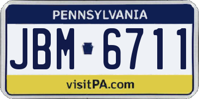PA license plate JBM6711