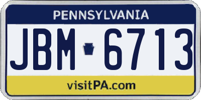 PA license plate JBM6713