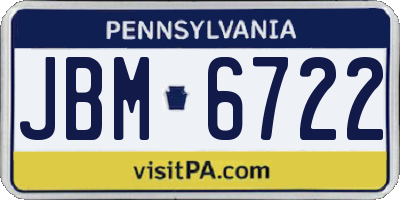 PA license plate JBM6722