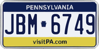 PA license plate JBM6749