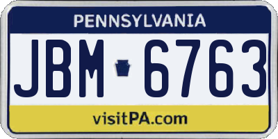 PA license plate JBM6763