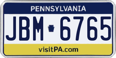 PA license plate JBM6765