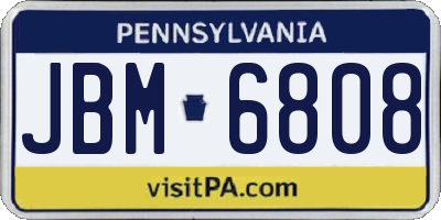 PA license plate JBM6808