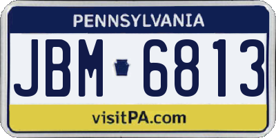 PA license plate JBM6813