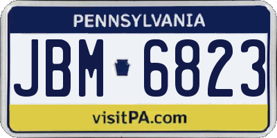 PA license plate JBM6823