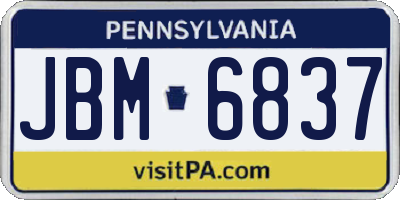 PA license plate JBM6837
