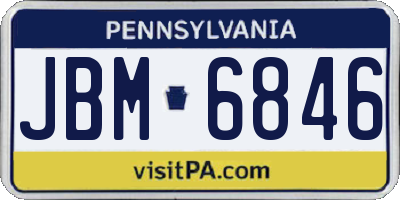 PA license plate JBM6846