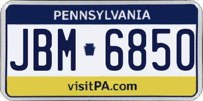 PA license plate JBM6850