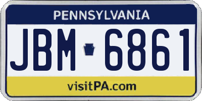 PA license plate JBM6861