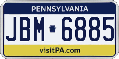 PA license plate JBM6885