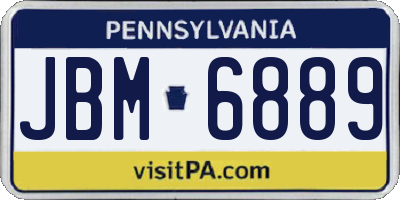 PA license plate JBM6889
