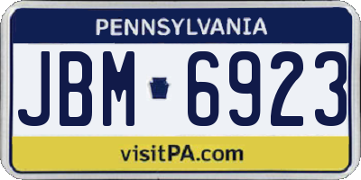 PA license plate JBM6923