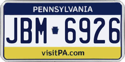 PA license plate JBM6926