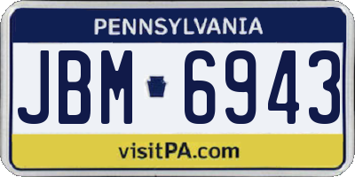 PA license plate JBM6943