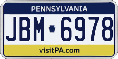 PA license plate JBM6978