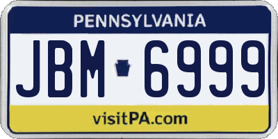 PA license plate JBM6999