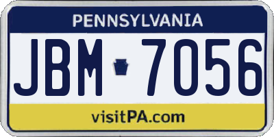 PA license plate JBM7056