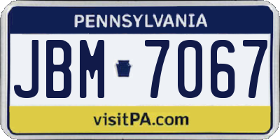 PA license plate JBM7067