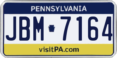 PA license plate JBM7164