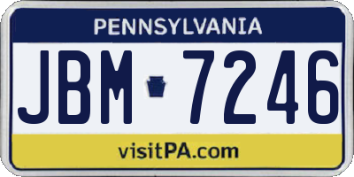 PA license plate JBM7246