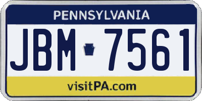 PA license plate JBM7561
