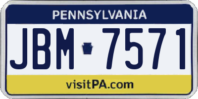 PA license plate JBM7571